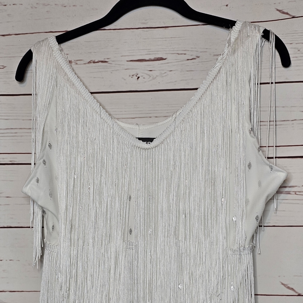 Cuase White Fringe Flapper Dress - Picture 3 of 13
